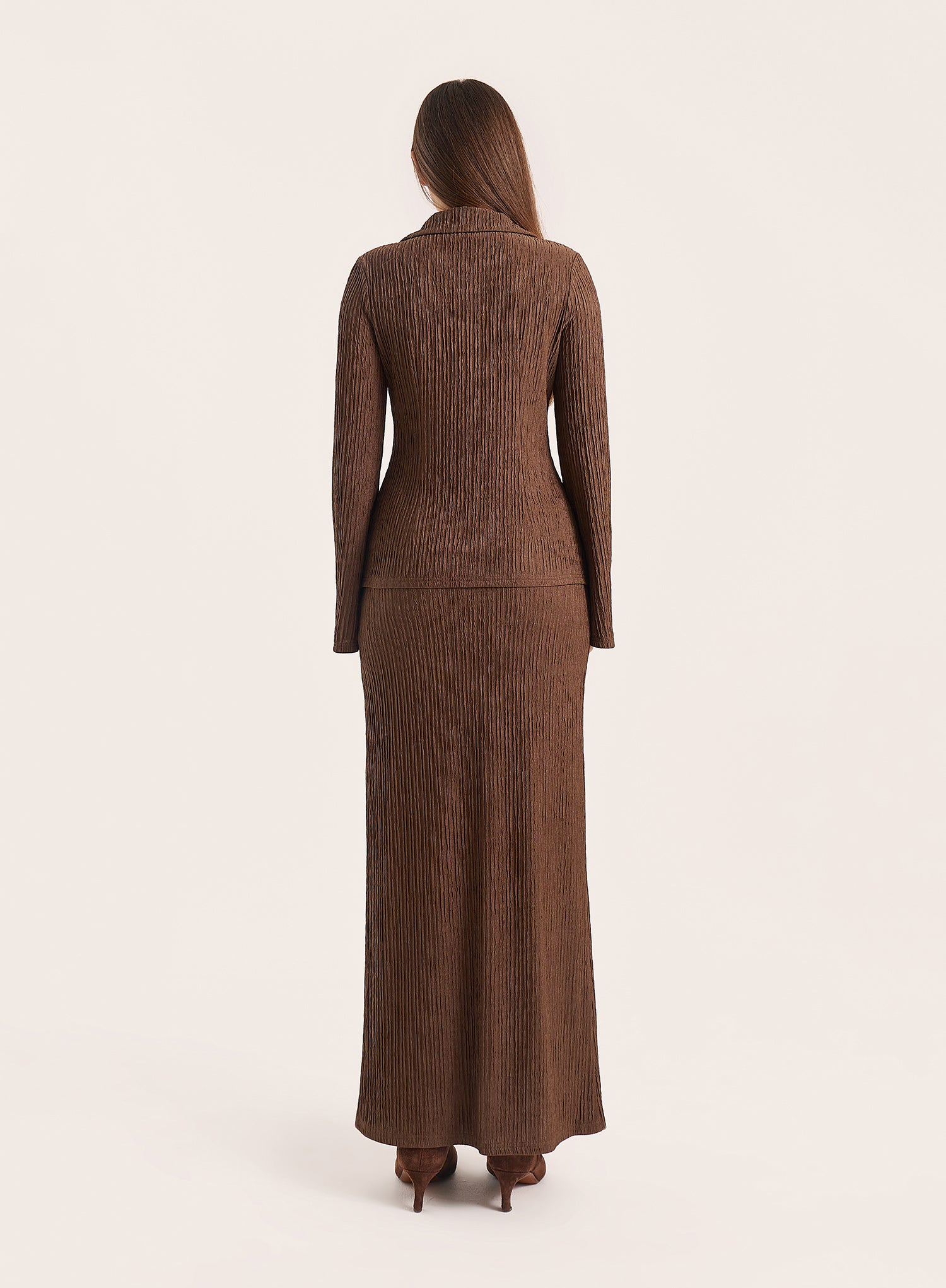 Chocolate Crinkle Jersey Long Sleeved Top